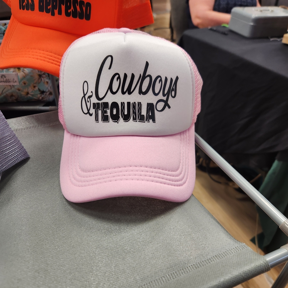 Pink Cowboys & Tequila Trucker Hat